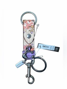 Coach Trigger Snap Bag Charm With Floral Print